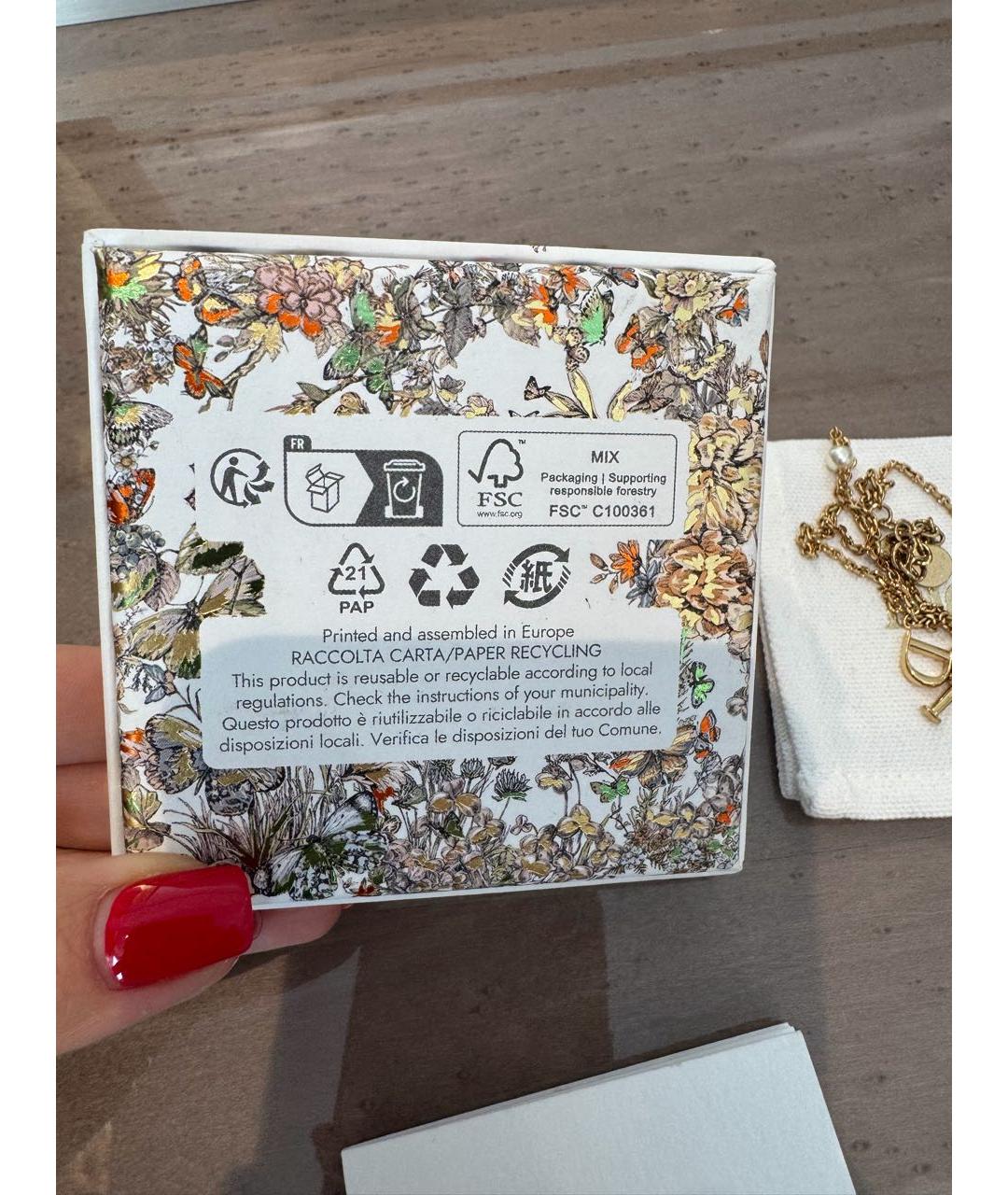 CHRISTIAN DIOR Золотая металлическая подвеска, фото 4