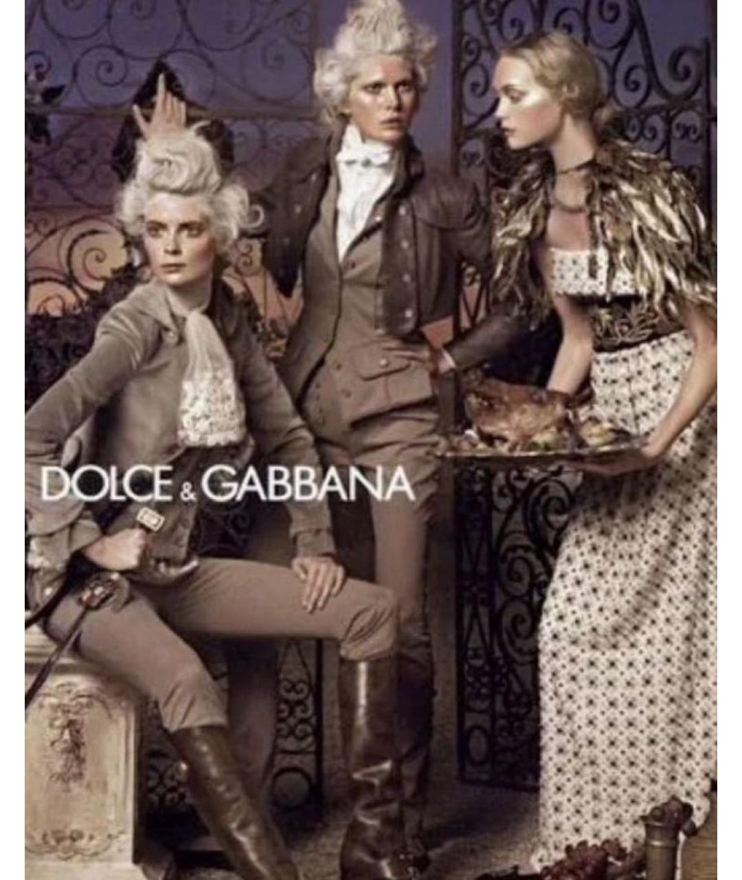 DOLCE&GABBANA Бежевые хлопко-эластановые капри, фото 7