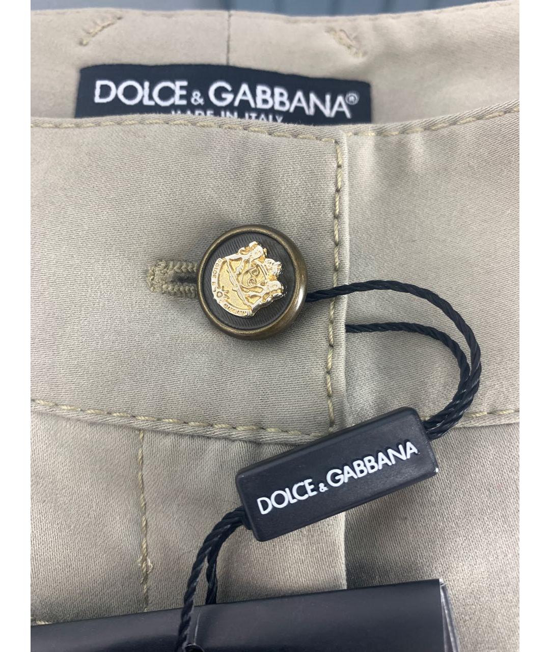 DOLCE&GABBANA Бежевые хлопко-эластановые капри, фото 4