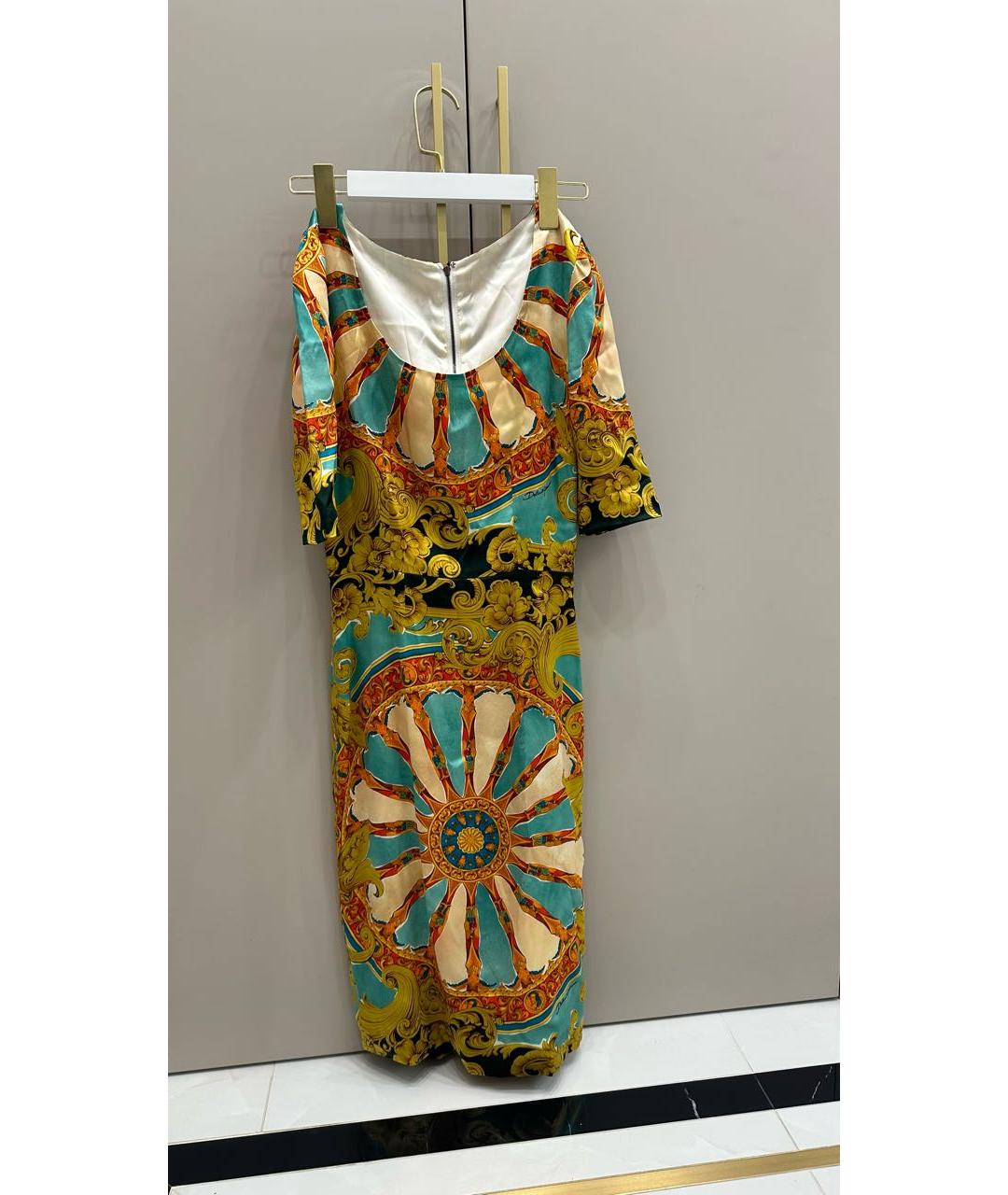 DOLCE&GABBANA Мульти шелковое коктейльное платье, фото 4