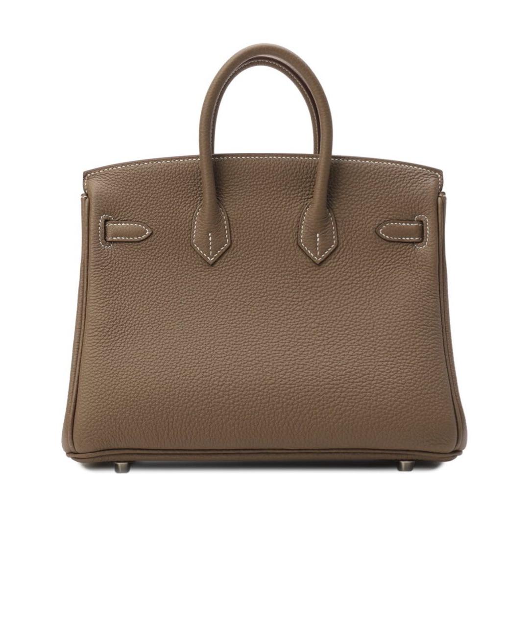 HERMES Бежевая кожаная сумка с короткими ручками, фото 2