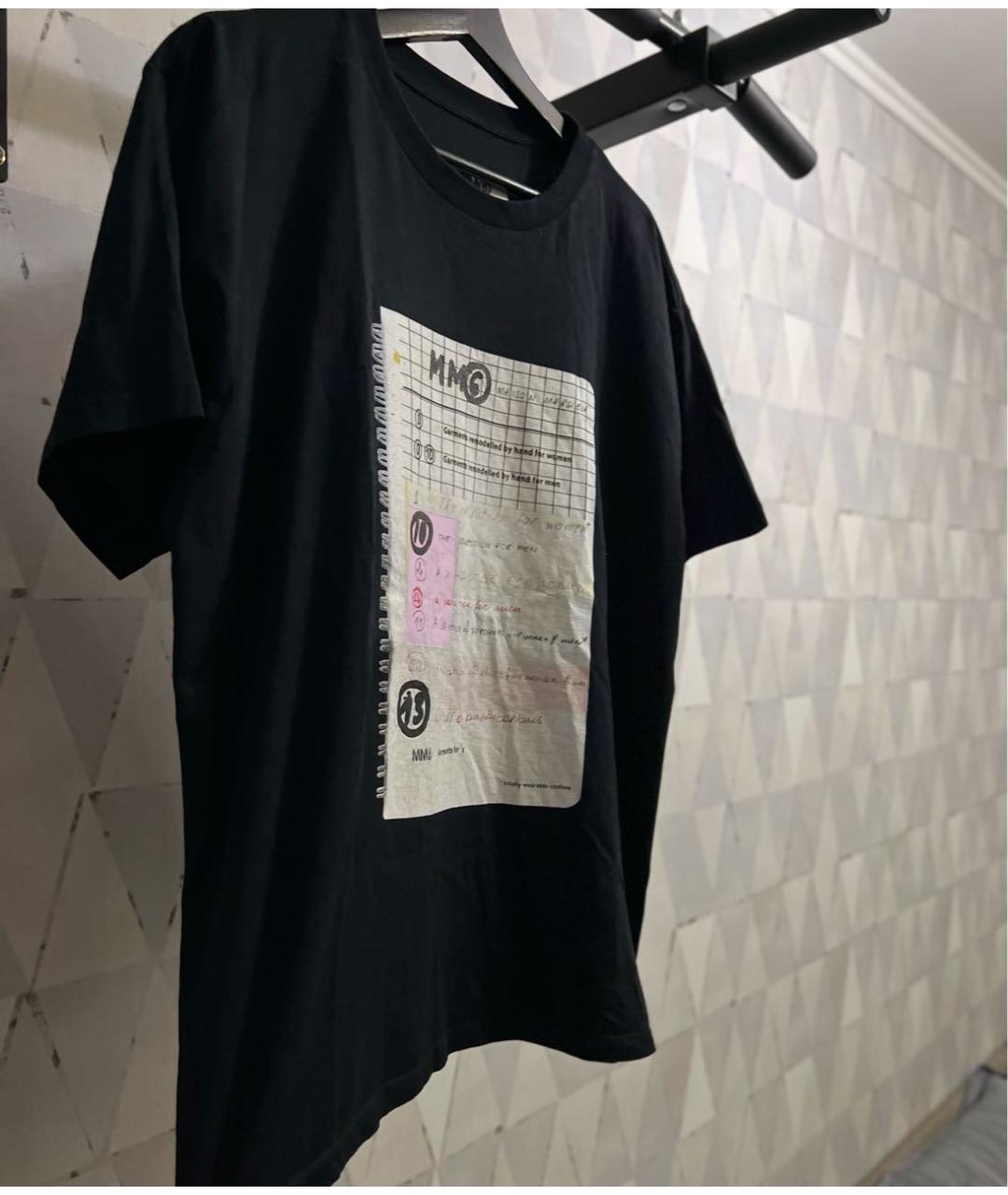 MM6 MAISON MARGIELA Черная хлопковая футболка, фото 5