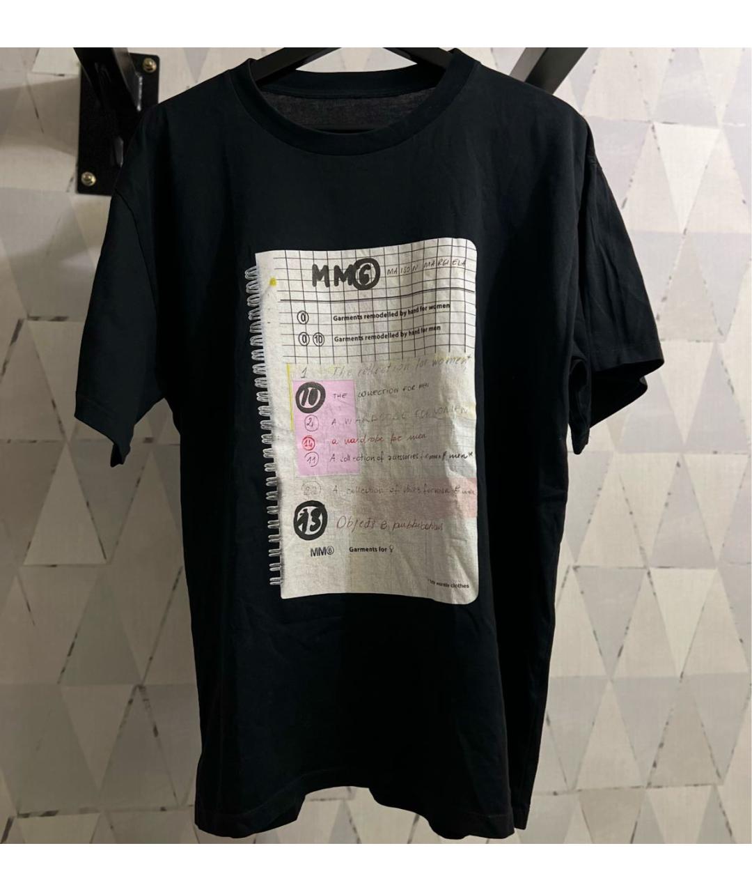 MM6 MAISON MARGIELA Черная хлопковая футболка, фото 7
