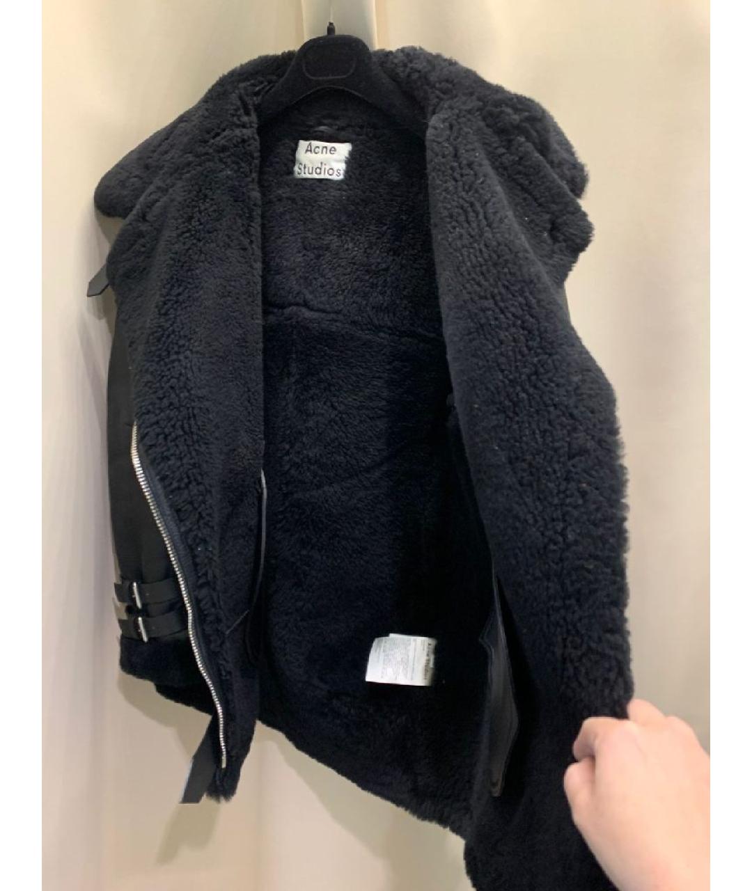 ACNE STUDIOS Черная кожаная дубленка, фото 4