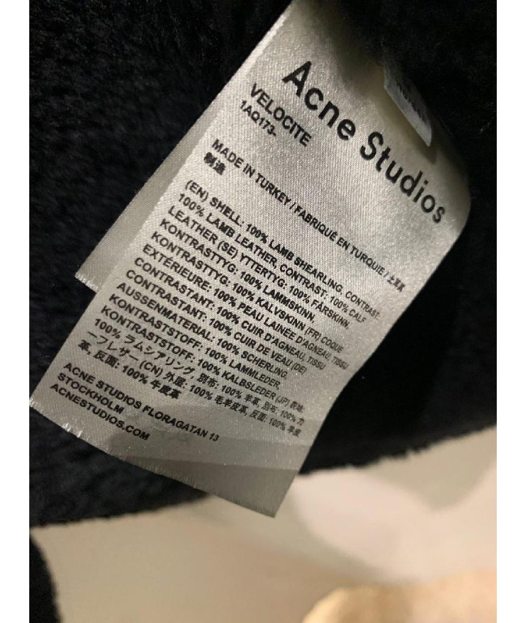 ACNE STUDIOS Черная кожаная дубленка, фото 6