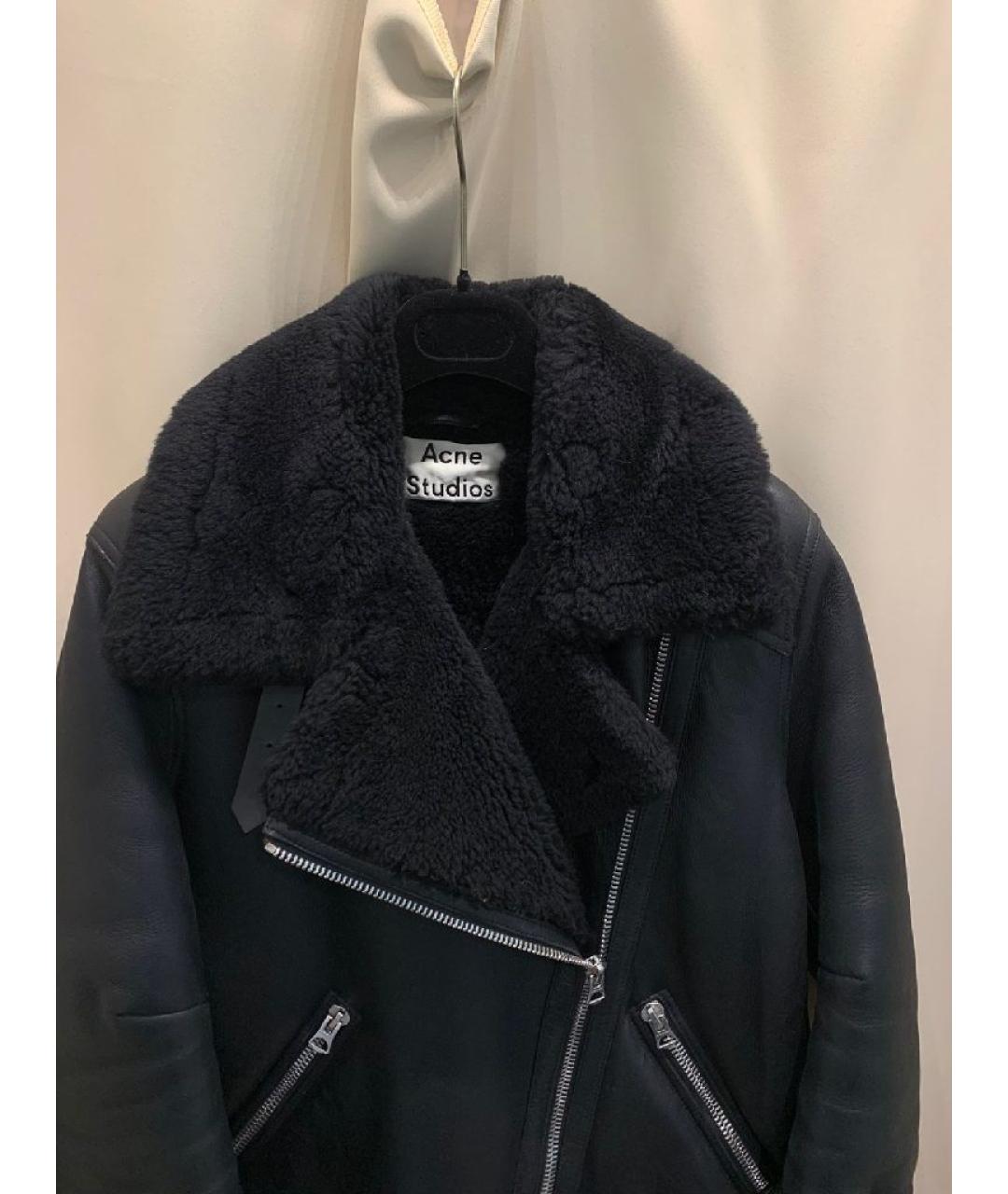 ACNE STUDIOS Черная кожаная дубленка, фото 3