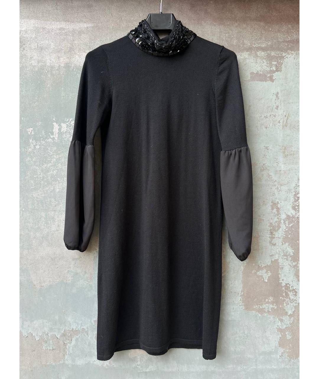 LIU JO Черное шерстяное повседневное платье, фото 7