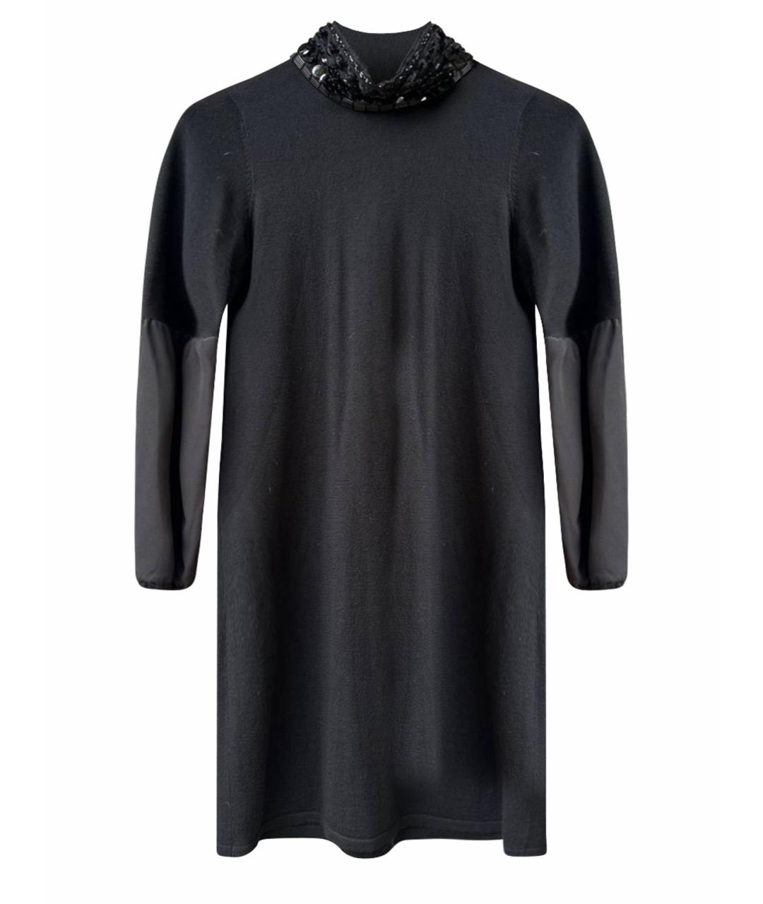 LIU JO Черное шерстяное повседневное платье, фото 1
