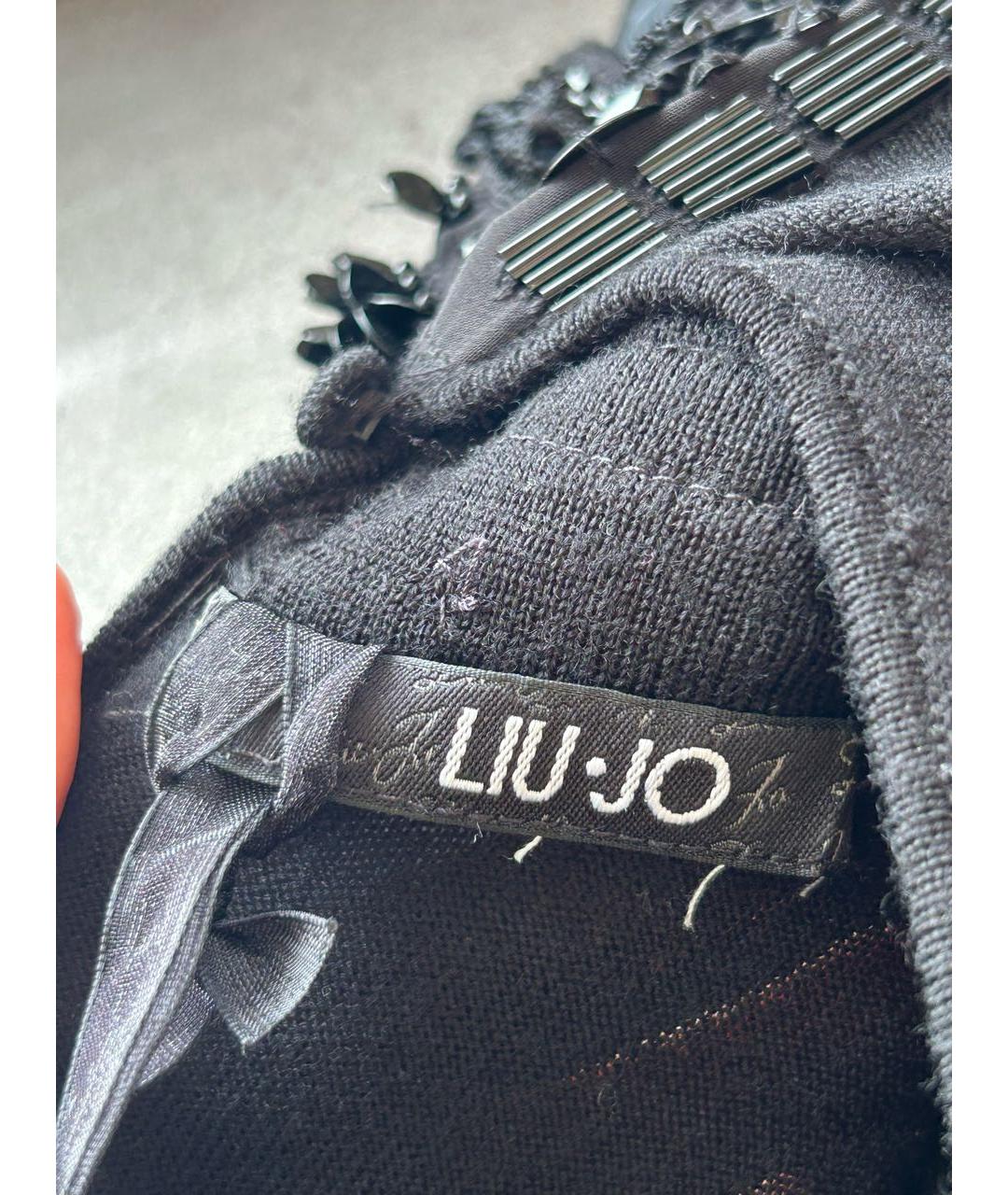 LIU JO Черное шерстяное повседневное платье, фото 2