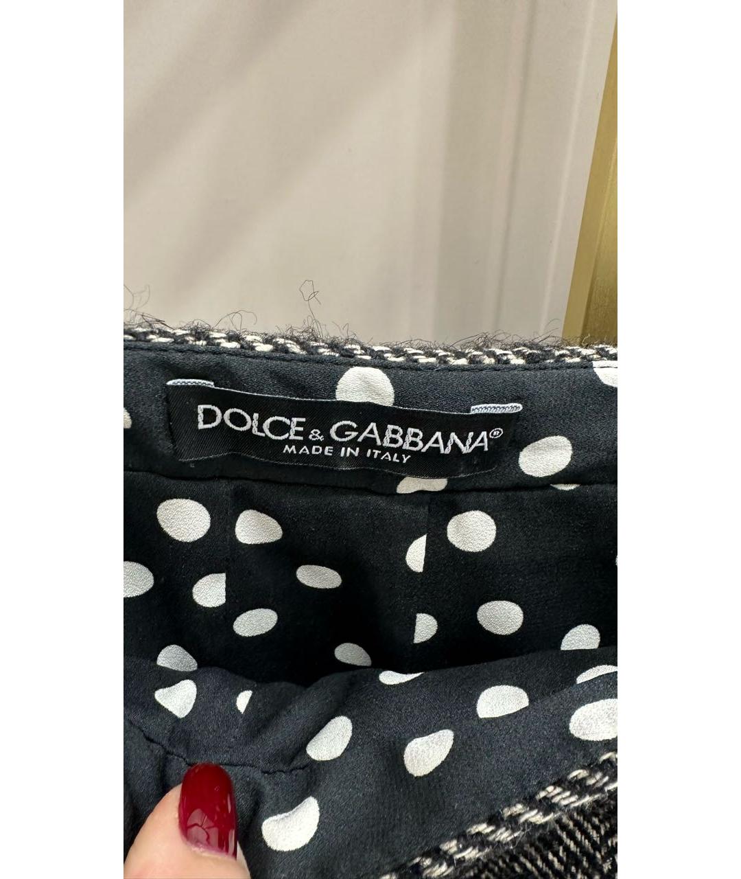 DOLCE&GABBANA Черная шерстяная юбка миди, фото 3