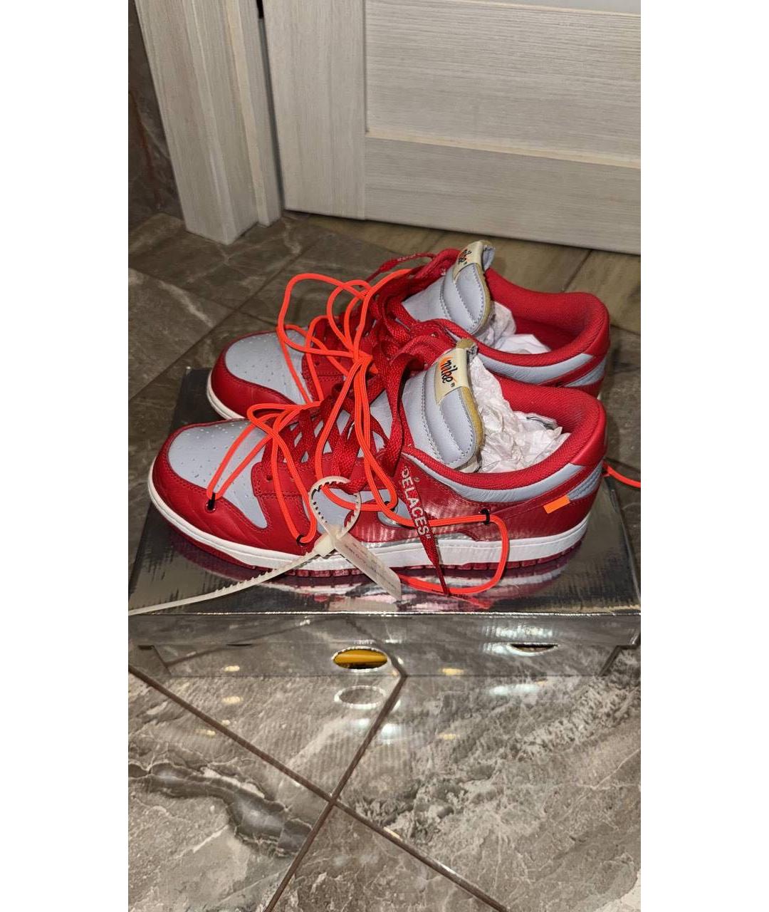 NIKE X OFF-WHITE Красные низкие кроссовки / кеды, фото 5