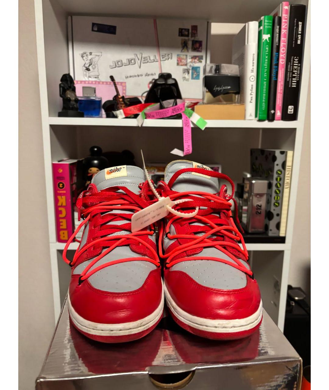 NIKE X OFF-WHITE Красные низкие кроссовки / кеды, фото 2