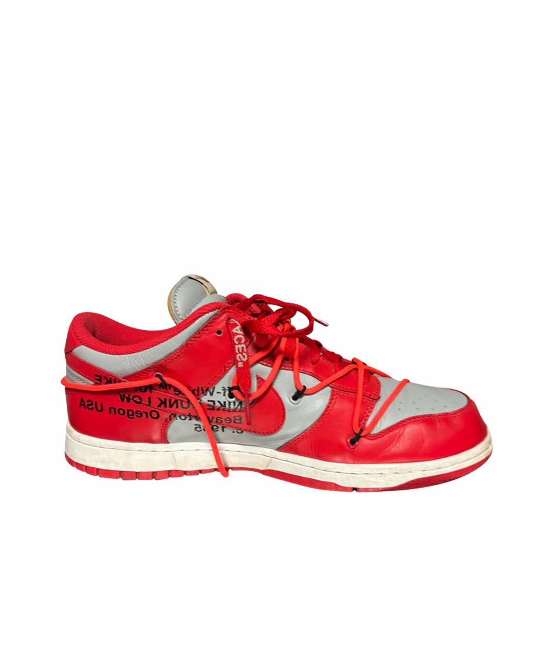 NIKE X OFF-WHITE Красные низкие кроссовки / кеды, фото 1