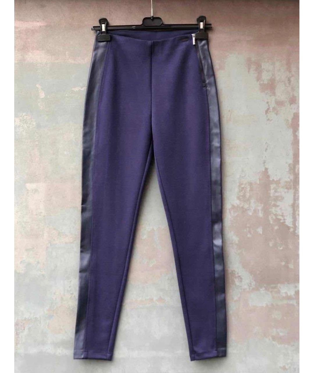 ARMANI EXCHANGE Темно-синие вискозные брюки узкие, фото 8
