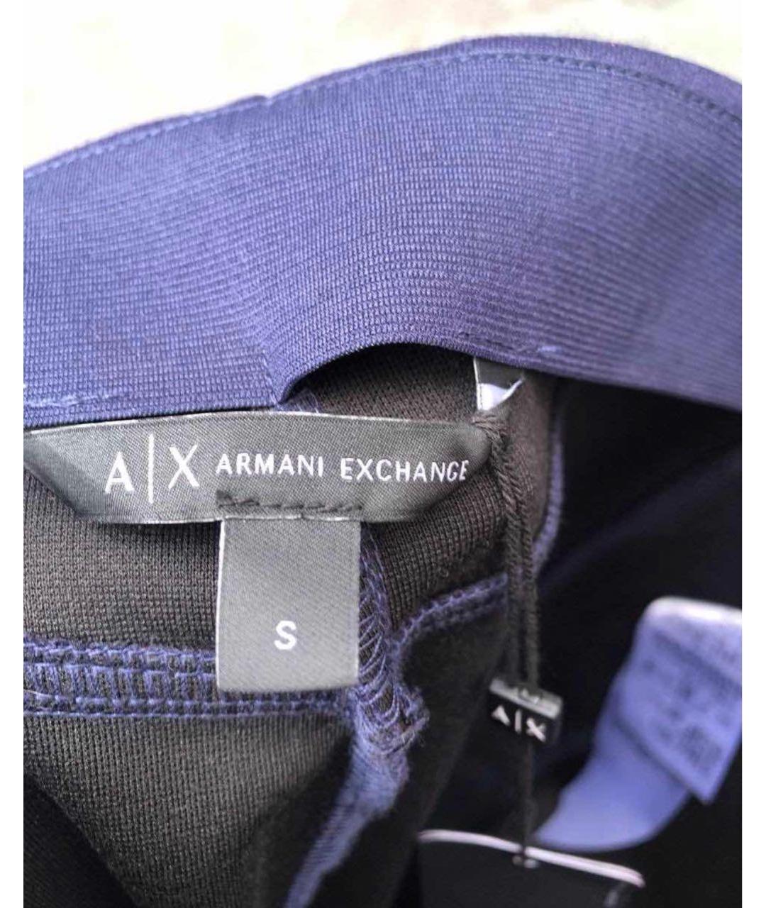 ARMANI EXCHANGE Темно-синие вискозные брюки узкие, фото 2