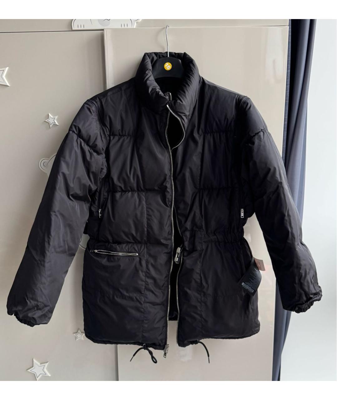 PRADA Черный полиамидовый пуховик, фото 6