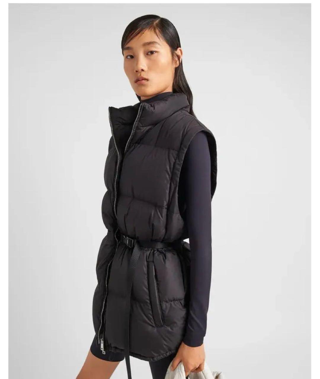 PRADA Черный полиамидовый пуховик, фото 3