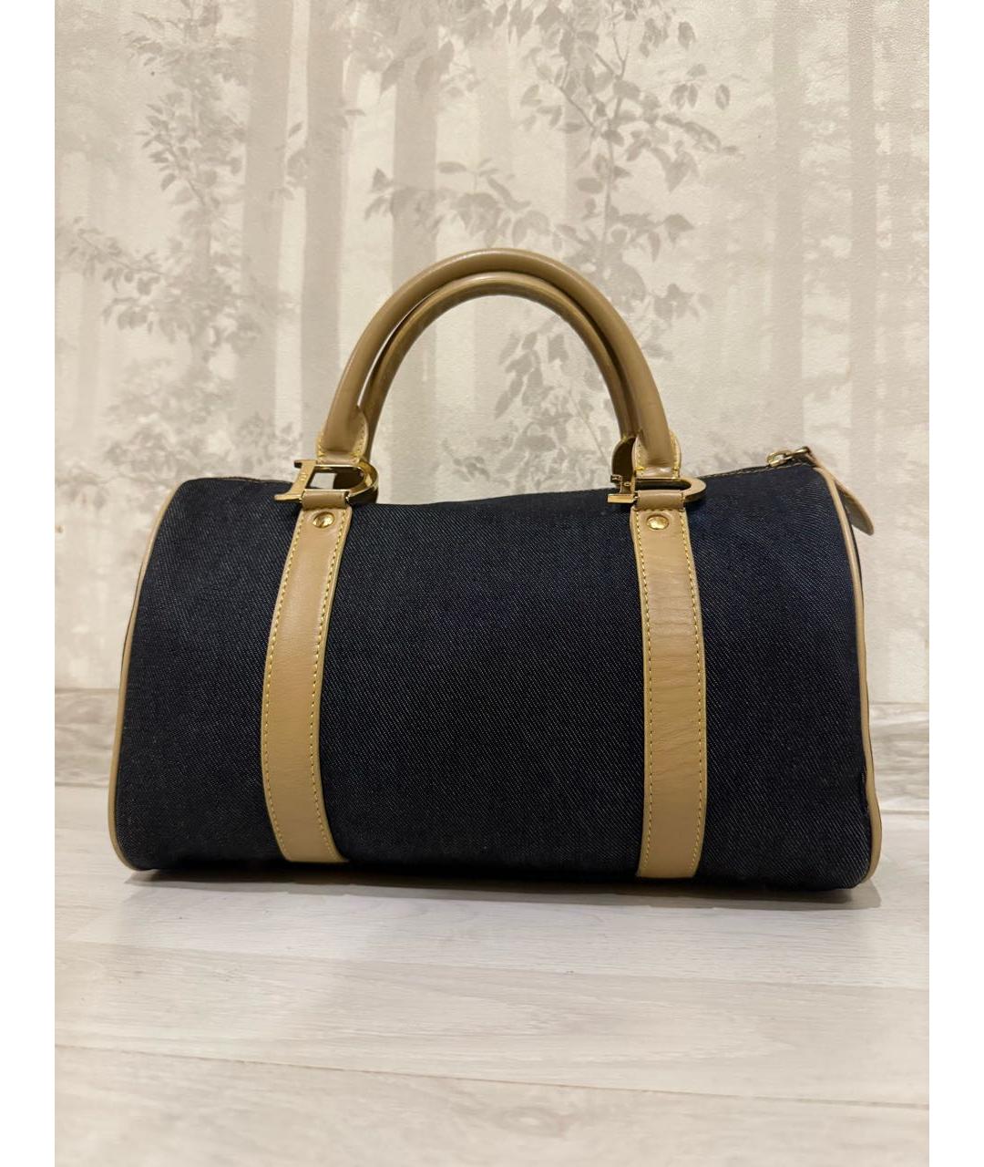 CHRISTIAN DIOR Черная деним сумка с короткими ручками, фото 2