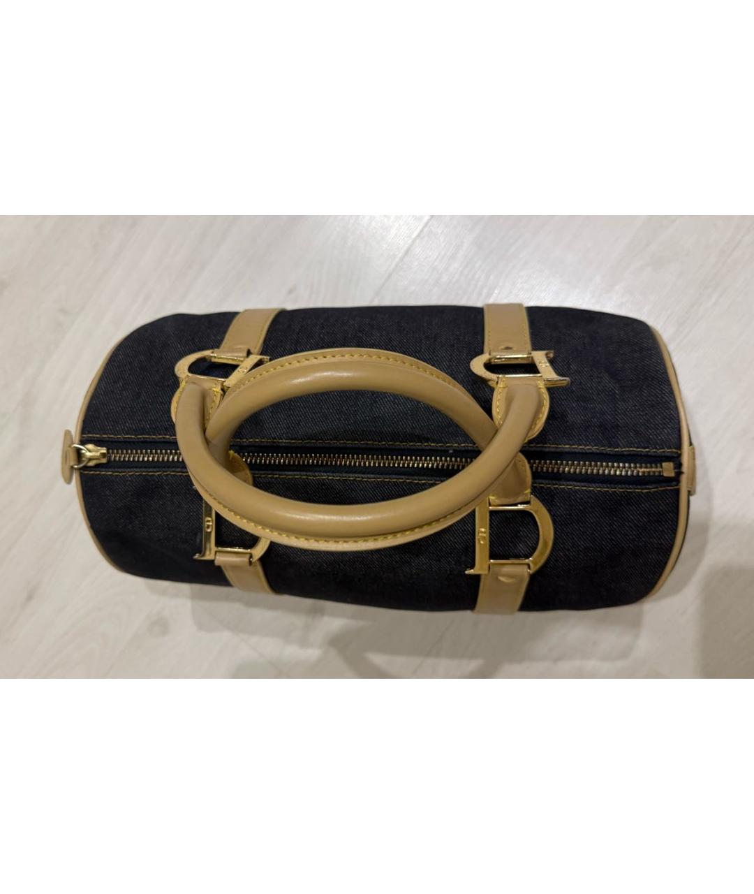 CHRISTIAN DIOR Черная деним сумка с короткими ручками, фото 8