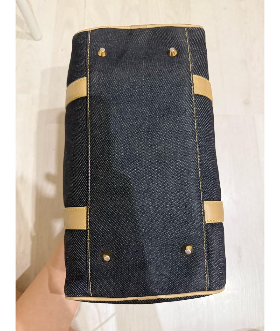 CHRISTIAN DIOR Черная деним сумка с короткими ручками, фото 5