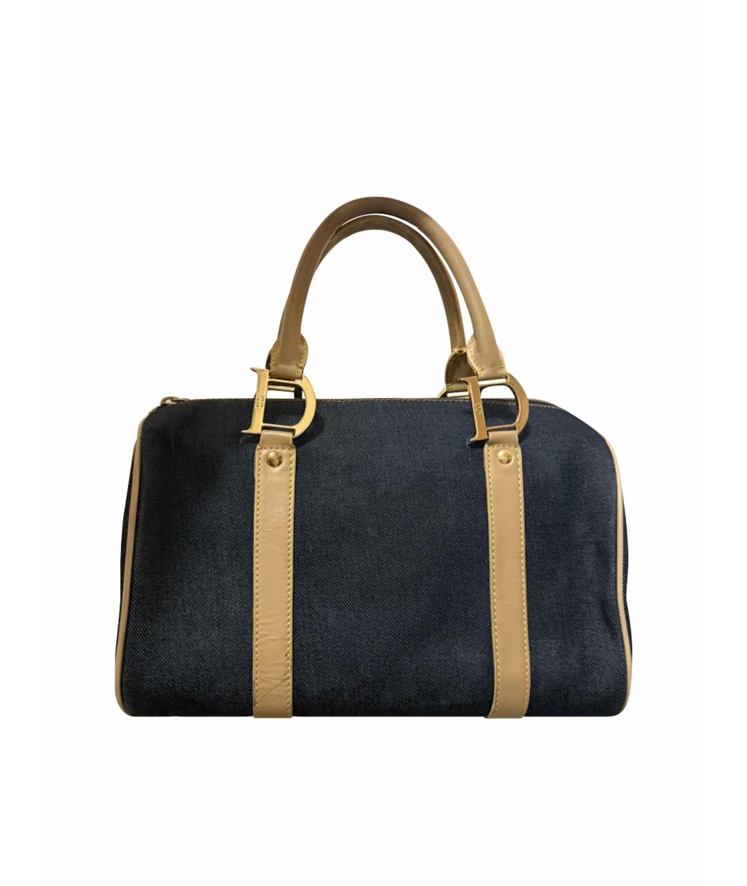 CHRISTIAN DIOR Черная деним сумка с короткими ручками, фото 1