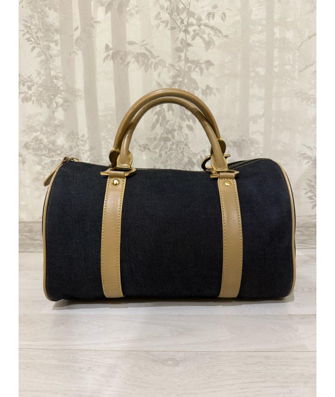 CHRISTIAN DIOR Черная деним сумка с короткими ручками, фото 6