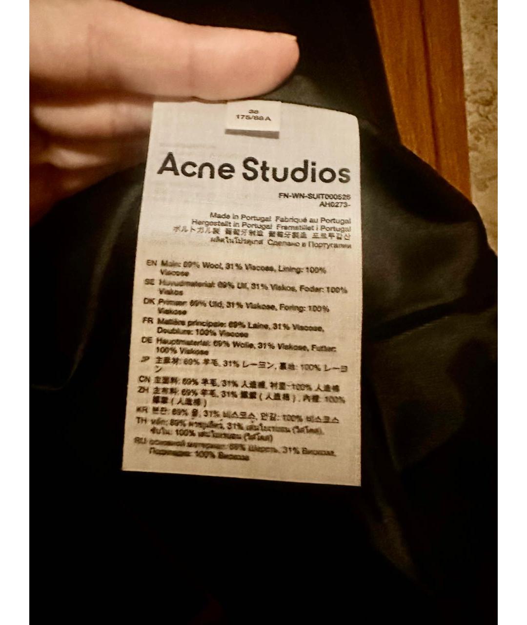 ACNE STUDIOS Черный шерстяной жакет/пиджак, фото 5