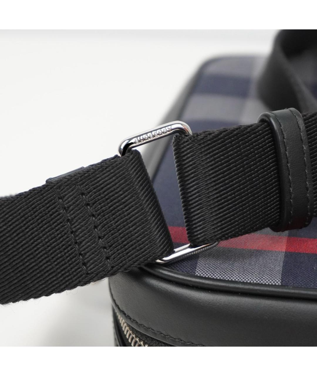 BURBERRY Темно-синяя тканевая сумка на плечо, фото 4