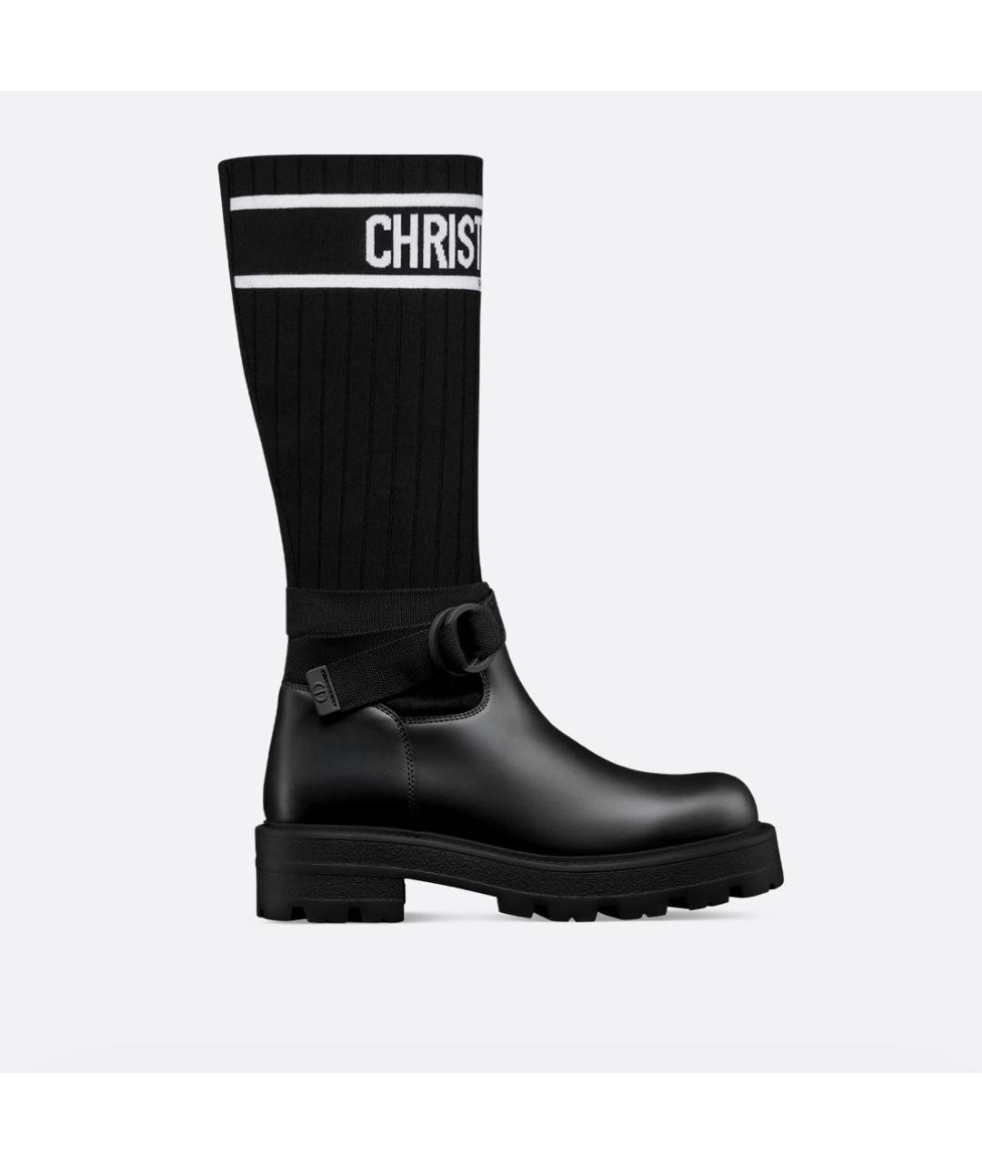 CHRISTIAN DIOR Черные кожаные ботинки, фото 2