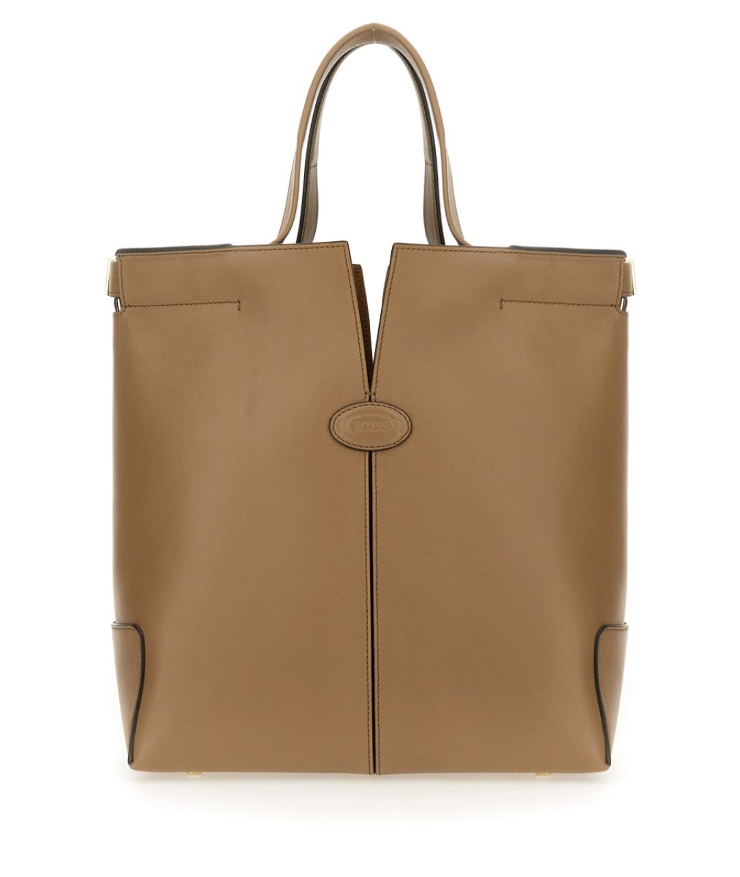 TOD'S Коричневая кожаная сумка тоут, фото 1