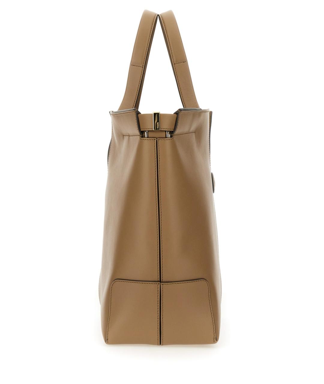 TOD'S Коричневая кожаная сумка тоут, фото 7