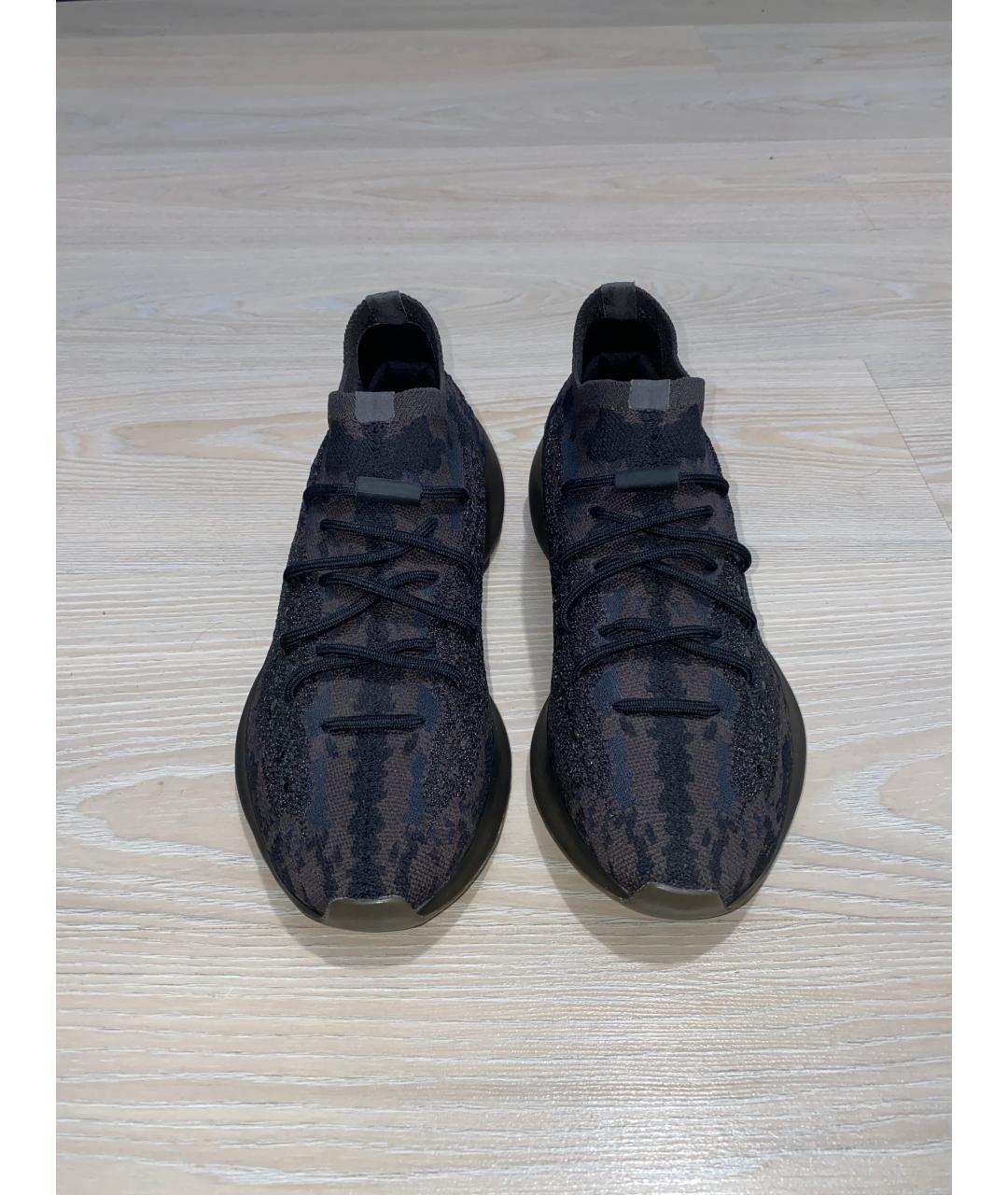 ADIDAS YEEZY Антрацитовые текстильные низкие кроссовки / кеды, фото 2