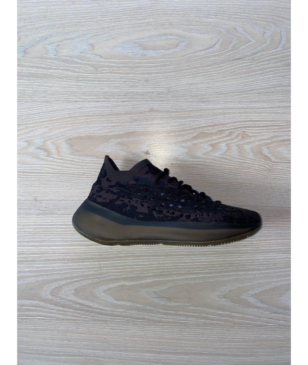 ADIDAS YEEZY Антрацитовые текстильные низкие кроссовки / кеды, фото 8