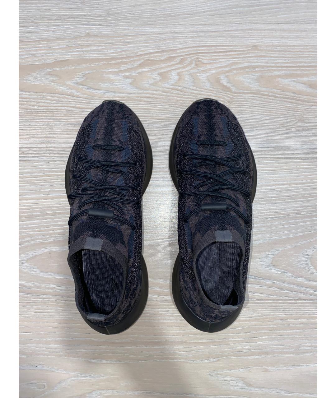 ADIDAS YEEZY Антрацитовые текстильные низкие кроссовки / кеды, фото 3