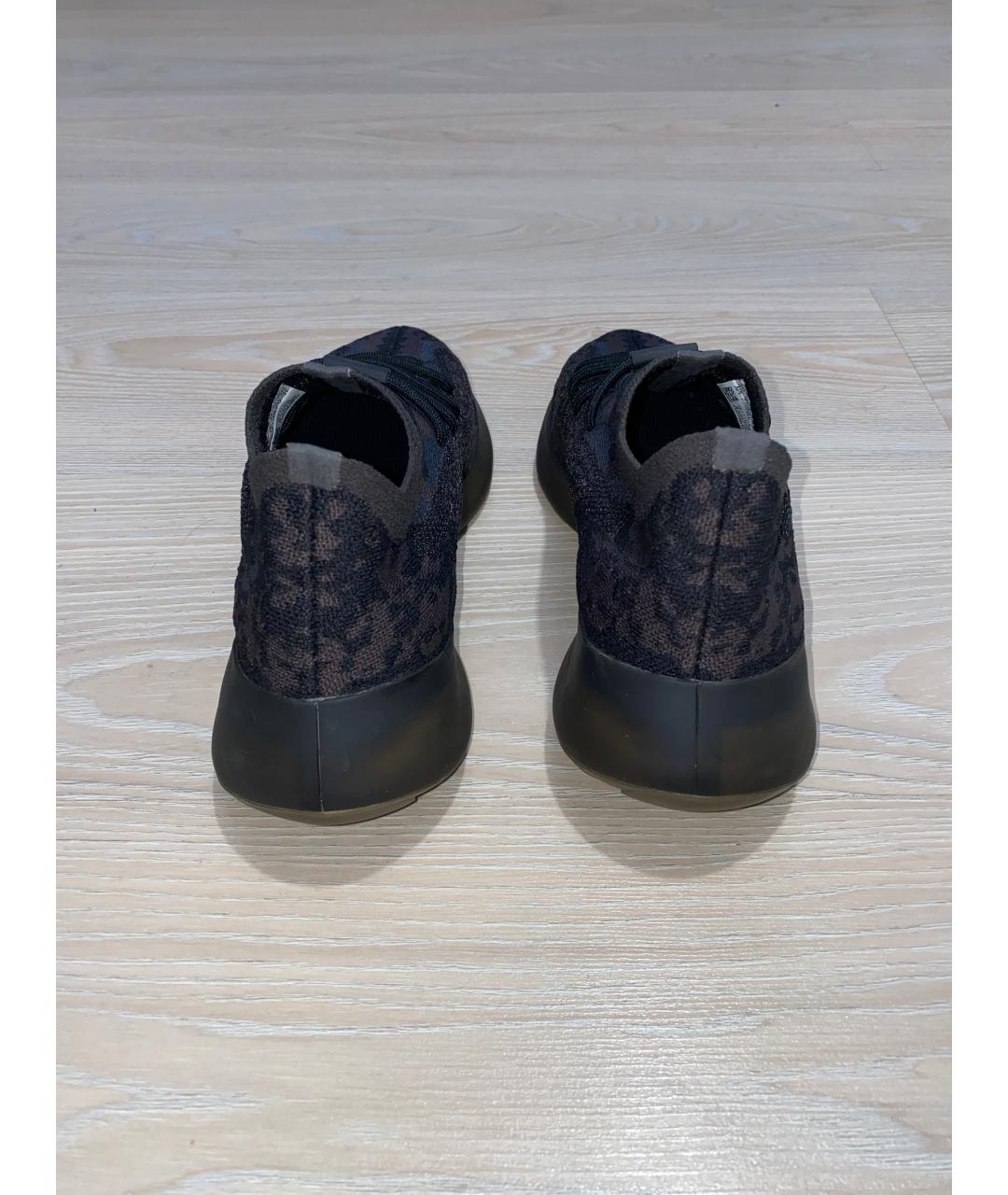 ADIDAS YEEZY Антрацитовые текстильные низкие кроссовки / кеды, фото 4
