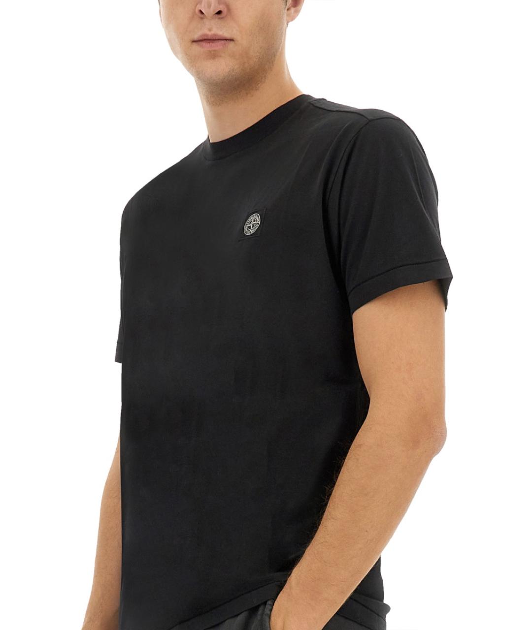 STONE ISLAND Черная футболка, фото 3