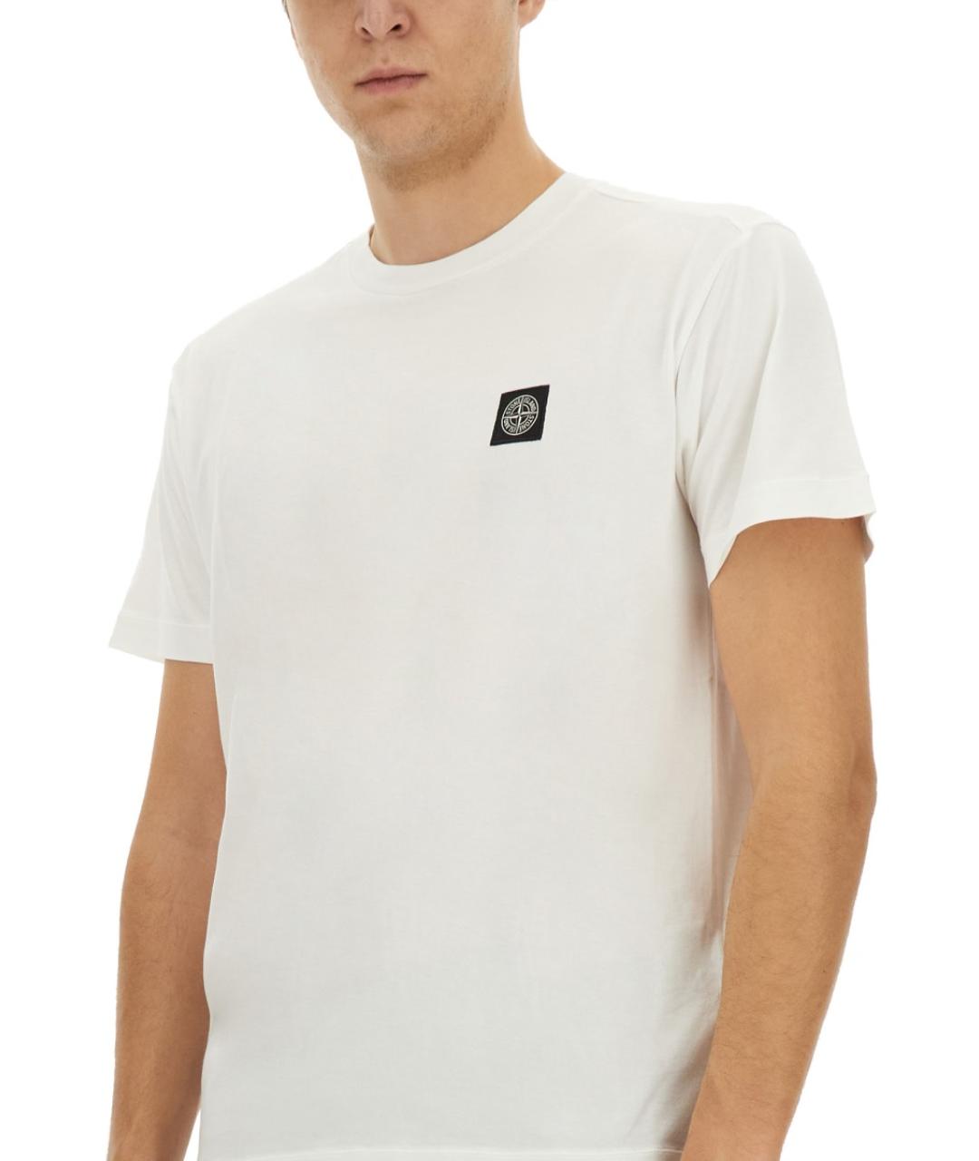 STONE ISLAND Белая футболка, фото 6