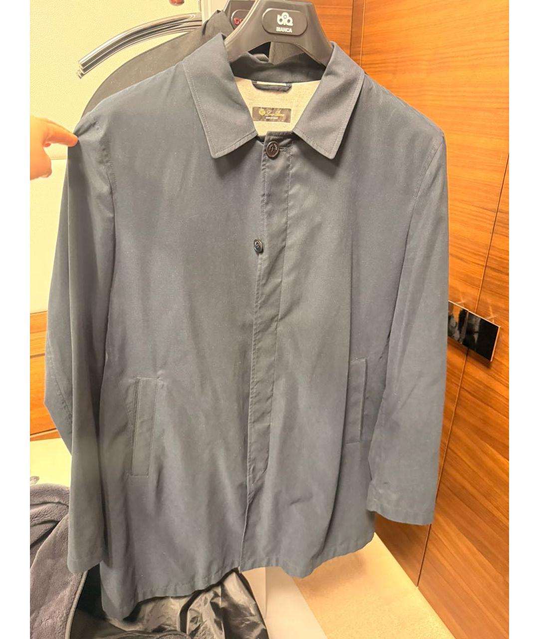 LORO PIANA Темно-синяя полиэстеровая куртка, фото 4
