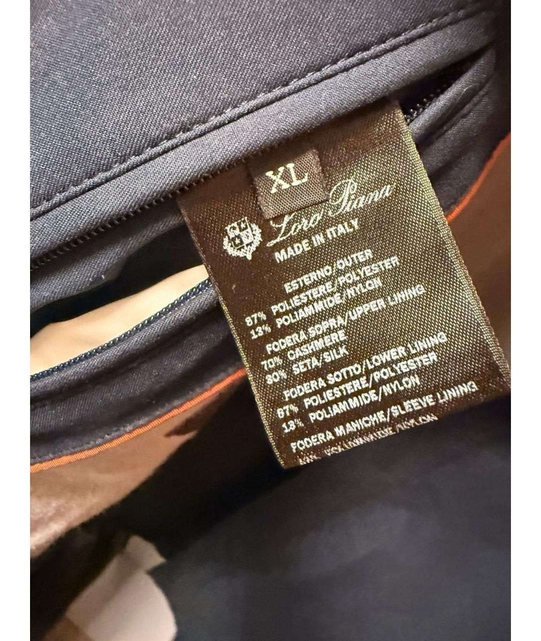 LORO PIANA Темно-синяя полиэстеровая куртка, фото 2