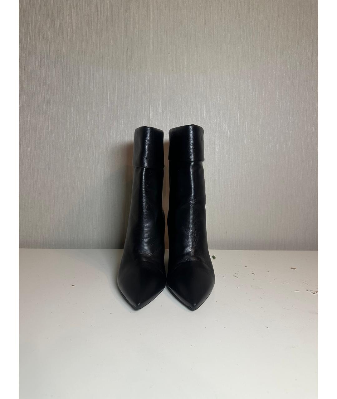 SAINT LAURENT Черные кожаные полусапоги, фото 3