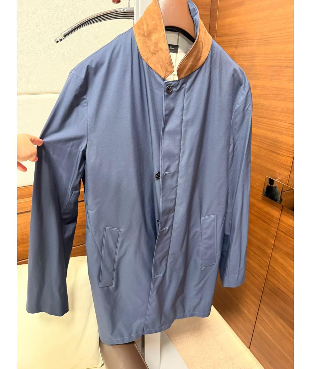 LORO PIANA Темно-синяя полиэстеровая куртка, фото 4