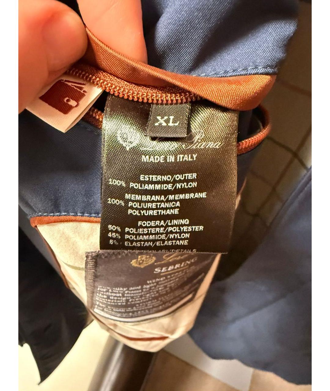 LORO PIANA Темно-синяя полиэстеровая куртка, фото 2