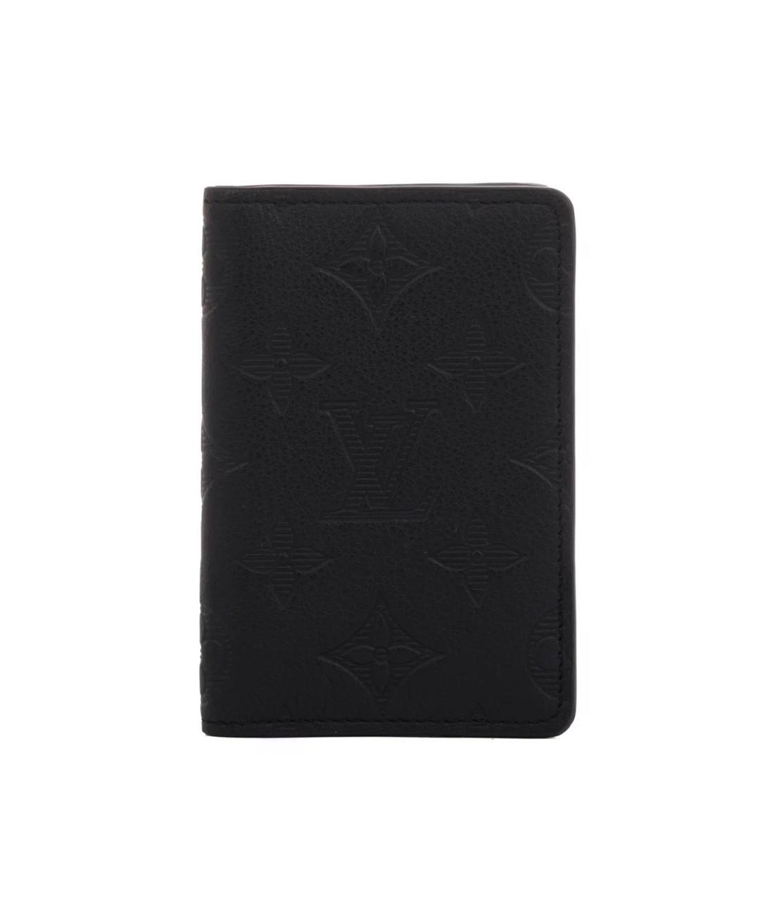 LOUIS VUITTON Черный кожаный кардхолдер, фото 1