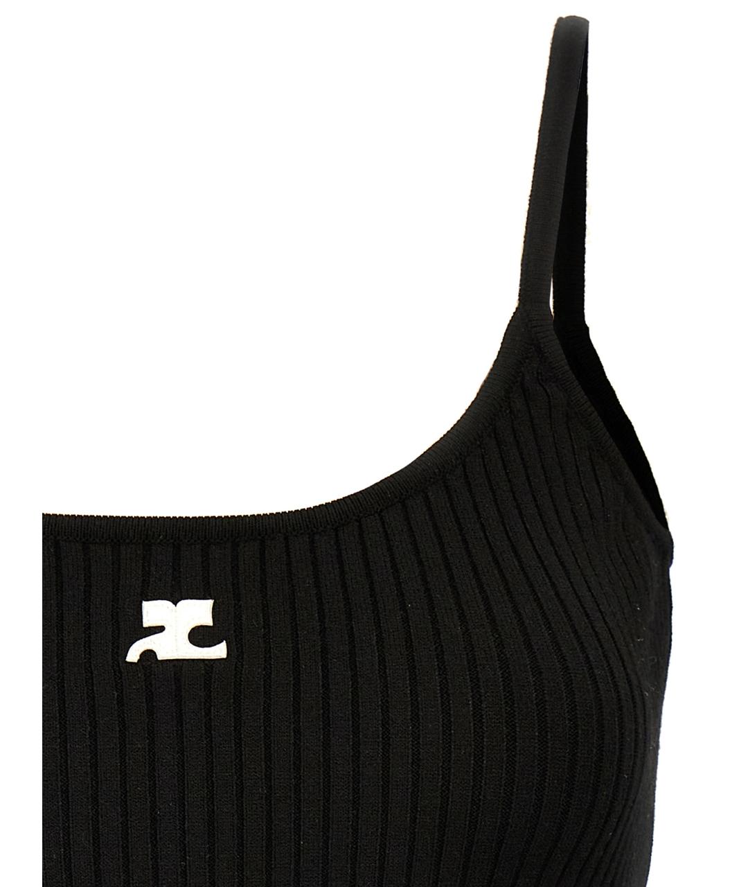 COURREGES Черная вискозная майка, фото 3