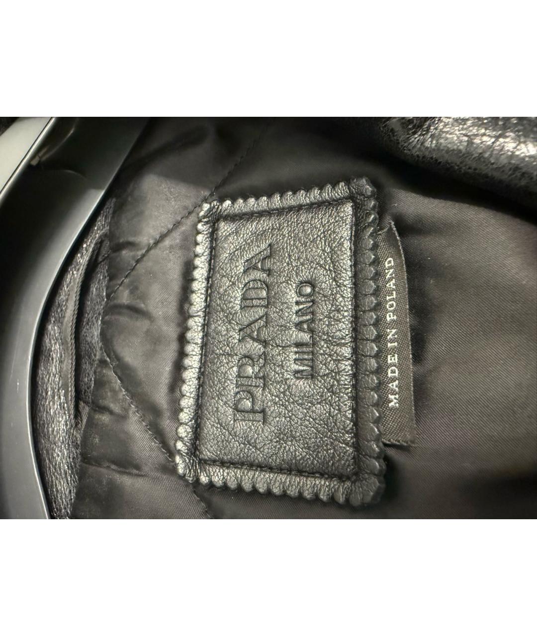 PRADA Черная кожаная куртка, фото 4