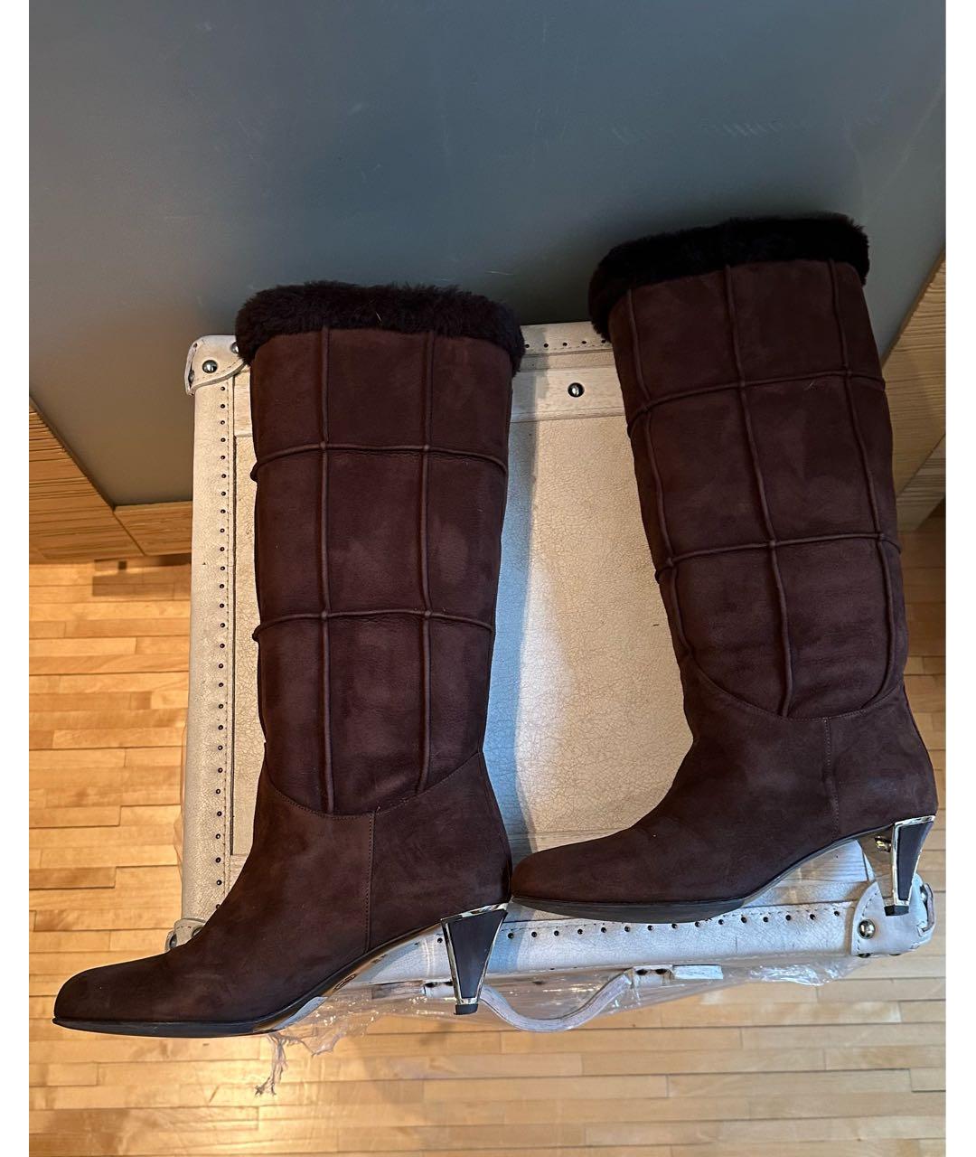 BALLY Коричневые замшевые сапоги, фото 5