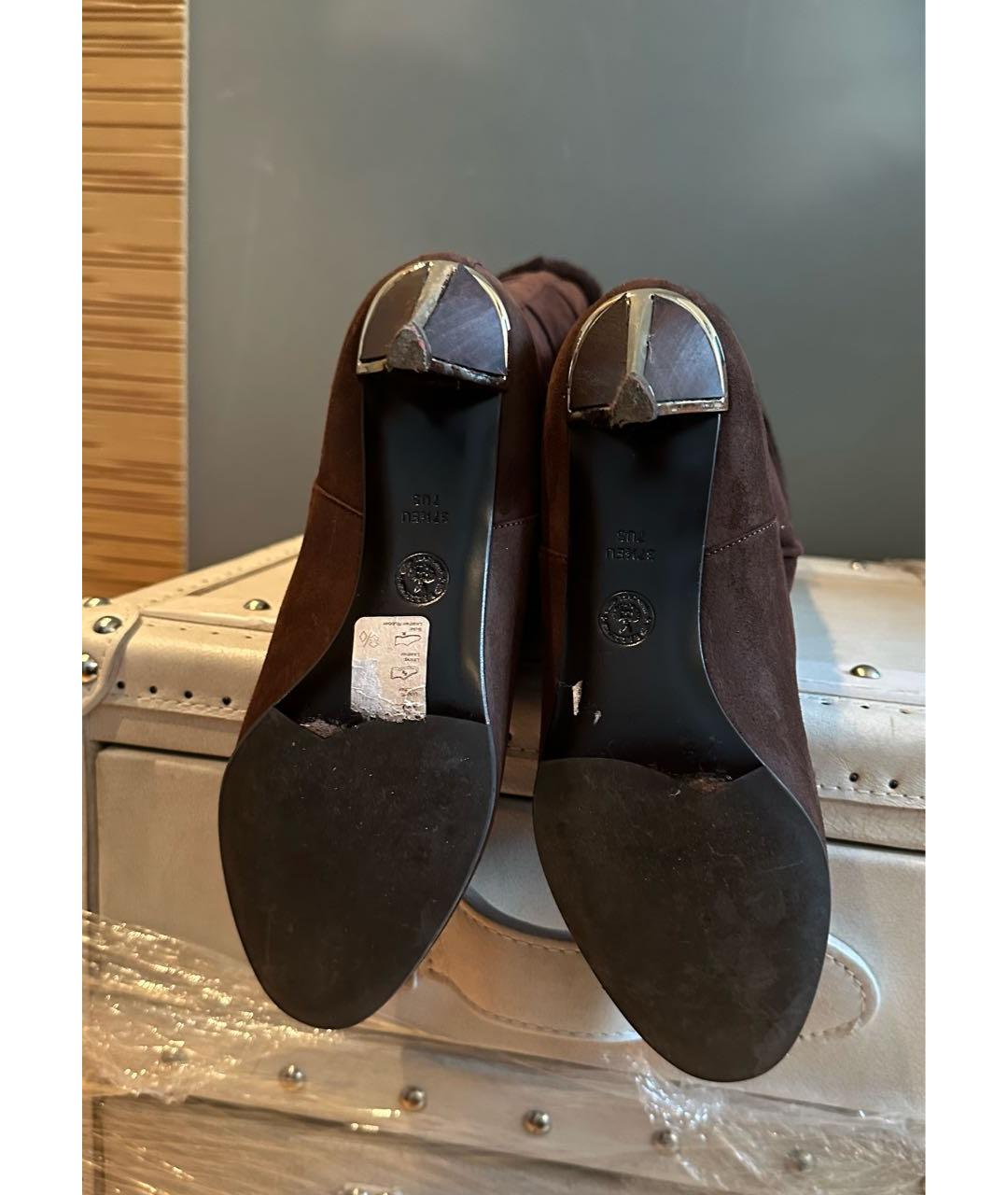 BALLY Коричневые замшевые сапоги, фото 4