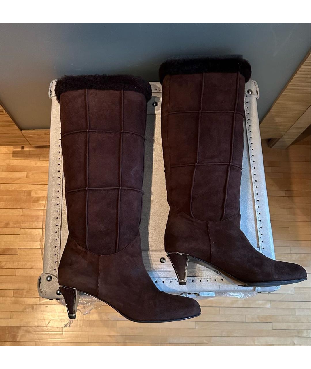 BALLY Коричневые замшевые сапоги, фото 7