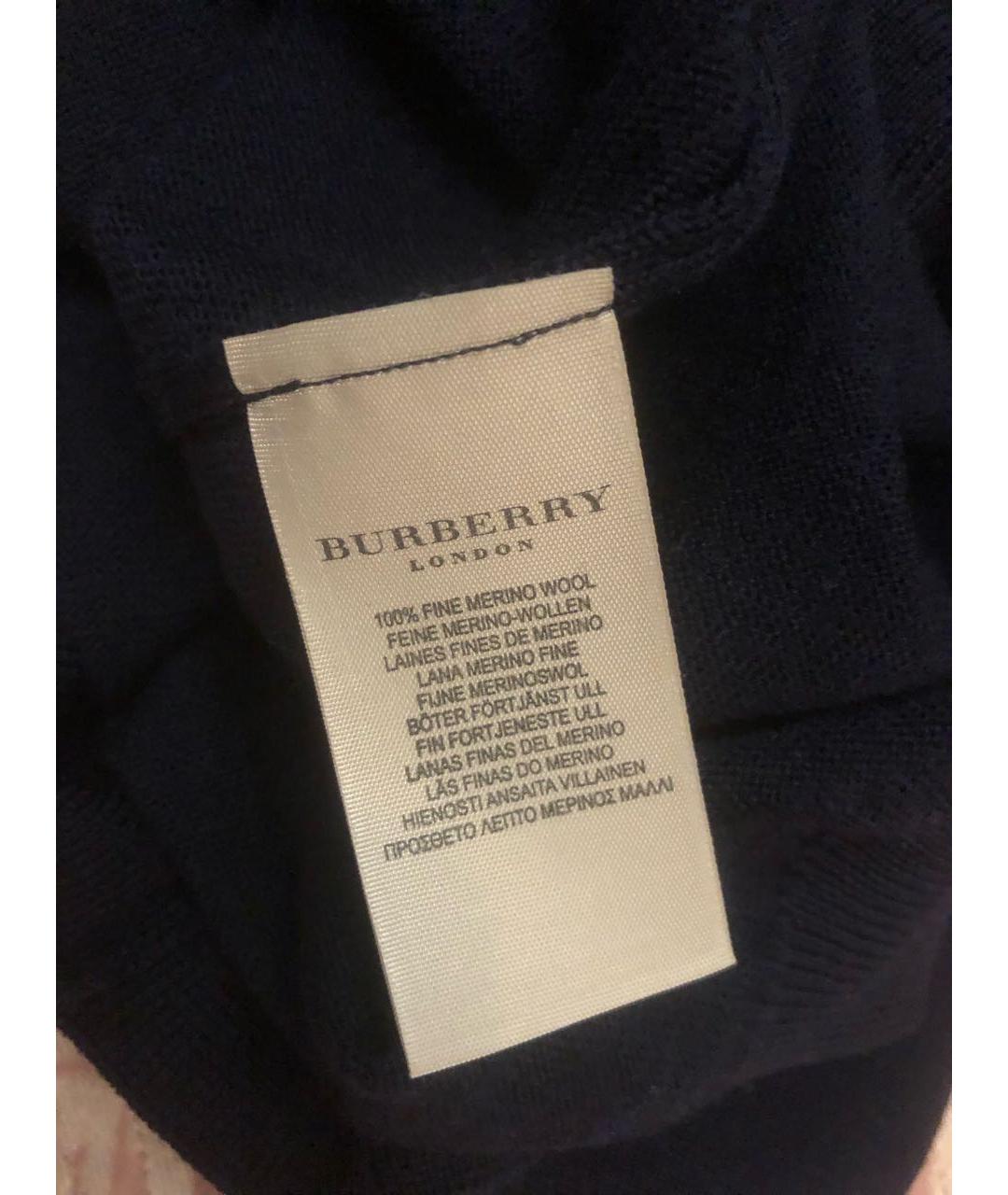 BURBERRY Темно-синий шерстяной джемпер / свитер, фото 3
