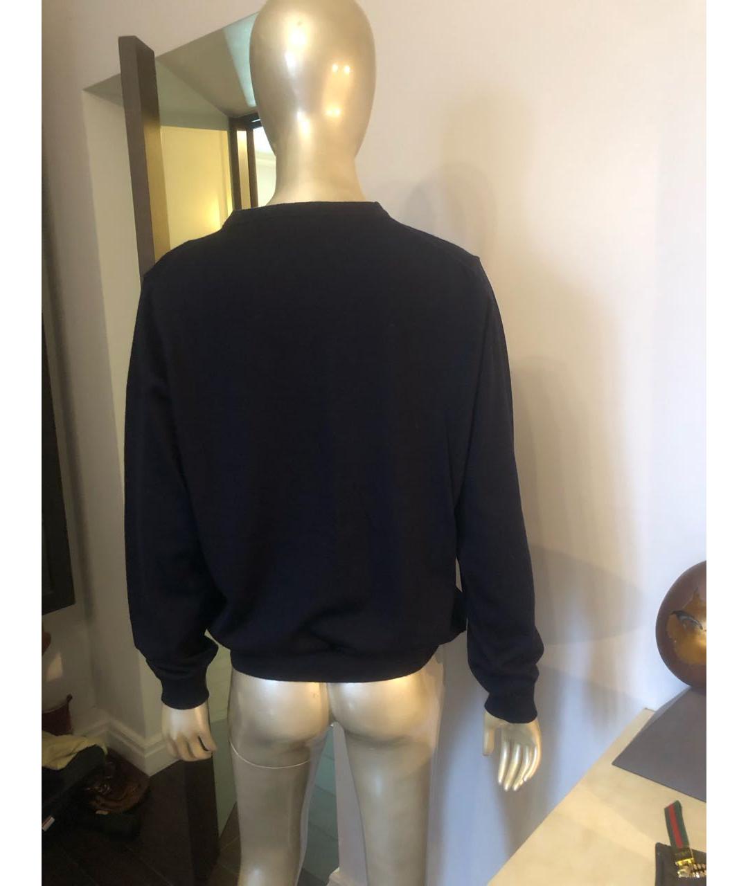 BURBERRY Темно-синий шерстяной джемпер / свитер, фото 2